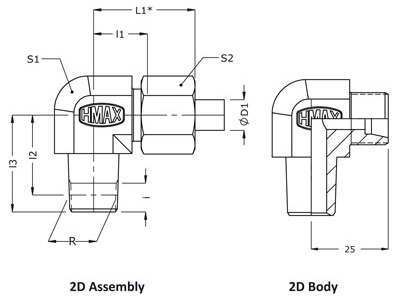 Hydromax-Straight-Male-Stud-Couplings-BSPT-MSE-R-Forged-drawing
