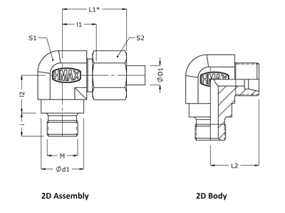 Hydromax-Straight-Male-Stud-Couplings-METRIC-MSE-M-Forged-drawing